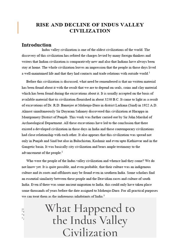 What Happened to the Indus Valley Civilization?