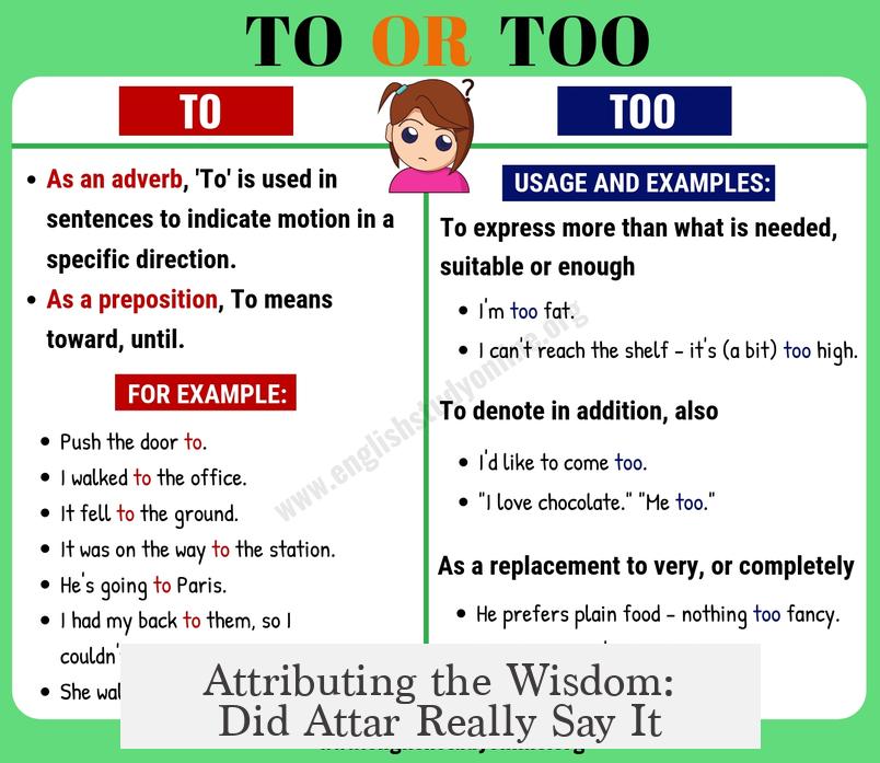 Attributing the Wisdom: Did Attar Really Say It?