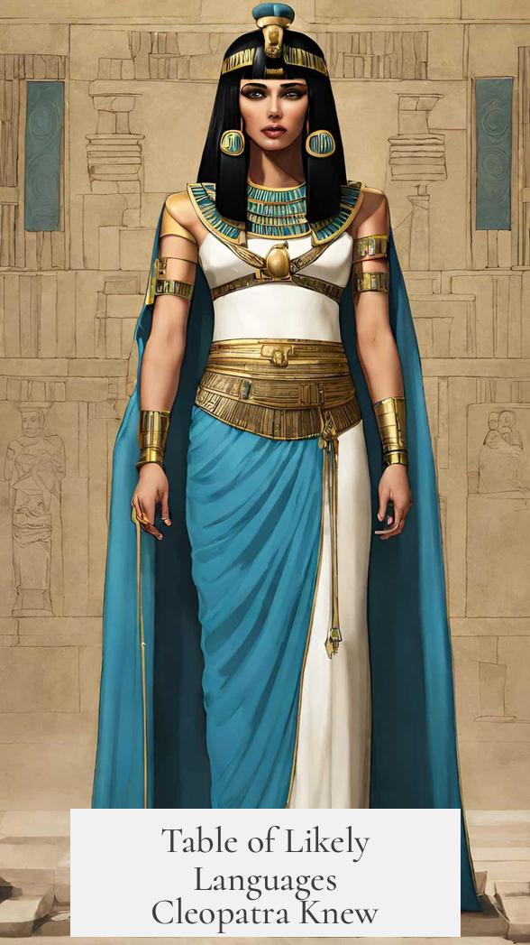 Table of Likely Languages Cleopatra Knew