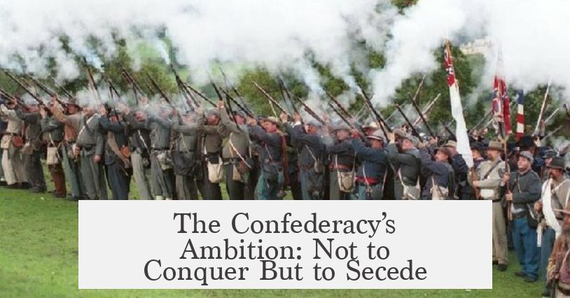 The Confederacy’s Ambition: Not to Conquer But to Secede
