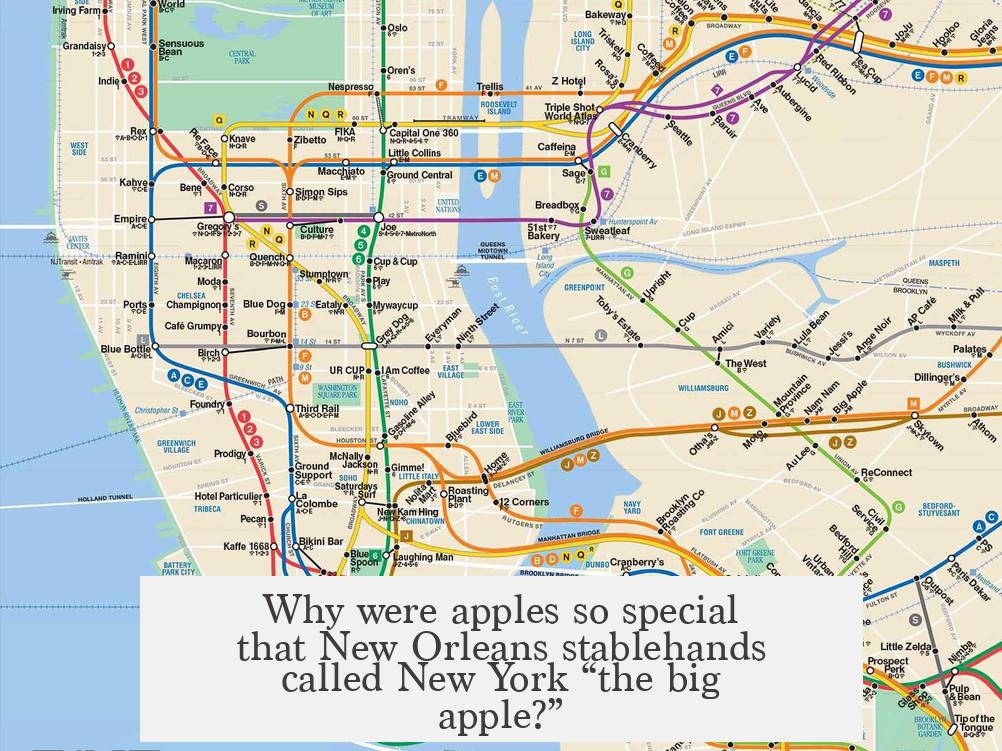 Why were apples so special that New Orleans stablehands called New York “the big apple?”