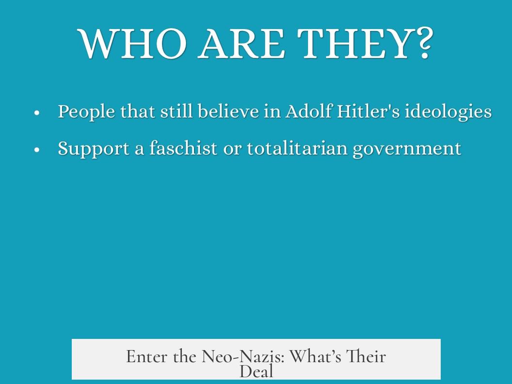 Enter the Neo-Nazis: What’s Their Deal?