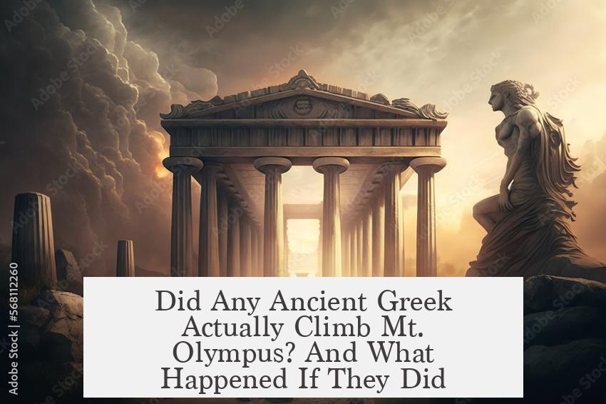 Did Any Ancient Greek Actually Climb Mt. Olympus? And What Happened If They Did?