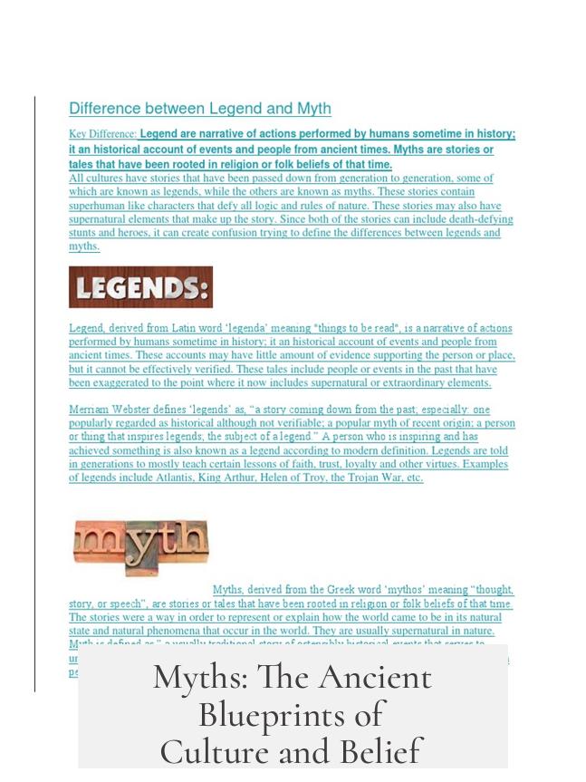 Myths: The Ancient Blueprints of Culture and Belief