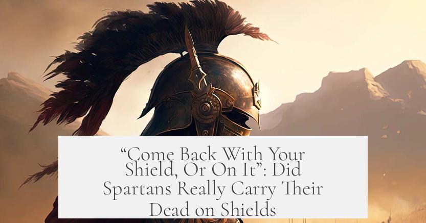 “Come Back With Your Shield, Or On It”: Did Spartans Really Carry Their Dead on Shields?