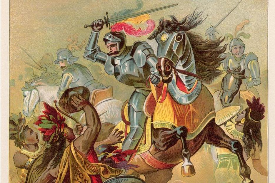 The Spanish military technology did give advantages but was not the decisive factor initially. Guns were slow to reload, had low accuracy, and limited range, making them less effective in early battles. Cortés primarily relied on disciplined troops wielding crossbows and iron weapons. Cavalry impressed the Aztecs greatly due to their unfamiliarity and psychological impact but did not guarantee battlefield dominance. The Spanish also used iron arrowheads, sometimes adopted from Indigenous allies, to improve their armaments.