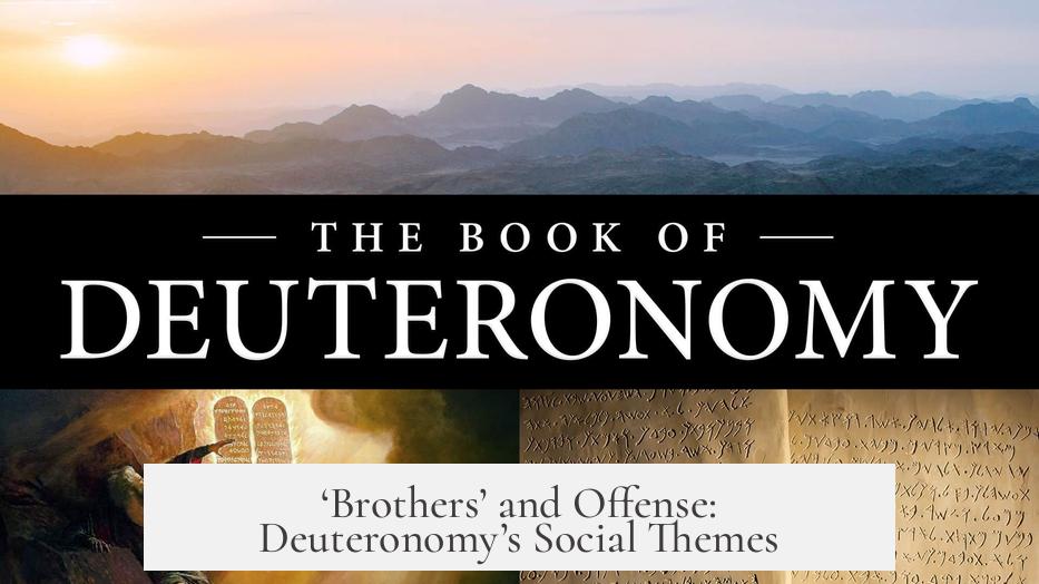 ‘Brothers’ and Offense: Deuteronomy’s Social Themes