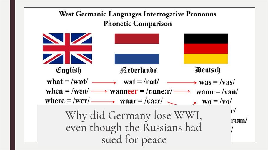 Why did Germany lose WWI, even though the Russians had sued for peace?