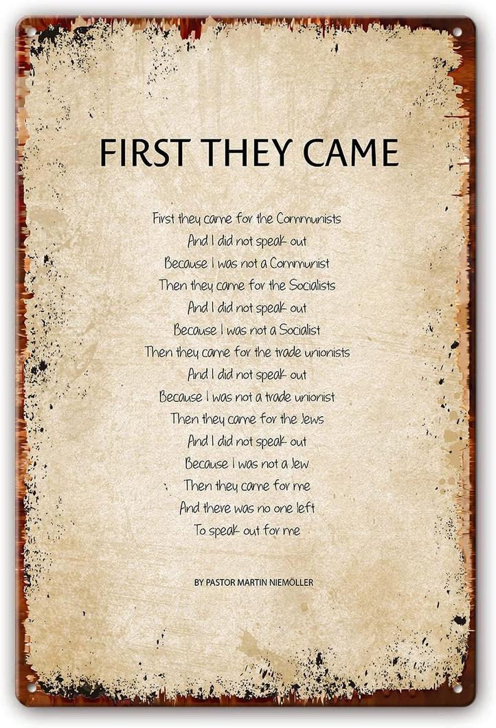 Notably, Niemöller’s own background is complex. He initially supported Hitler and opposed the Weimar Republic. He himself aided the Nazi rise to power. His opposition emerged only after Nazis forced Christian churches to expel members of Jewish descent and started persecuting groups closely related to his faith. This context tempers simplistic interpretations of the poem as solely a confession of personal failure.