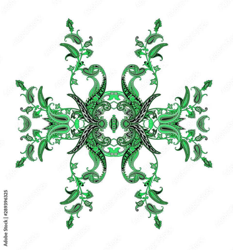 By the mid-nineteenth century, Paisley patterns had become largely abstracted, adopting a decontextualized paisley silhouette that bore little resemblance to the natural floral form. This evolution coincided with the replication of the design by Western manufacturers, notably in Paisley, Scotland. These mills mass-produced shawls with the motif, which further spread and cemented the name “Paisley” for the pattern itself.