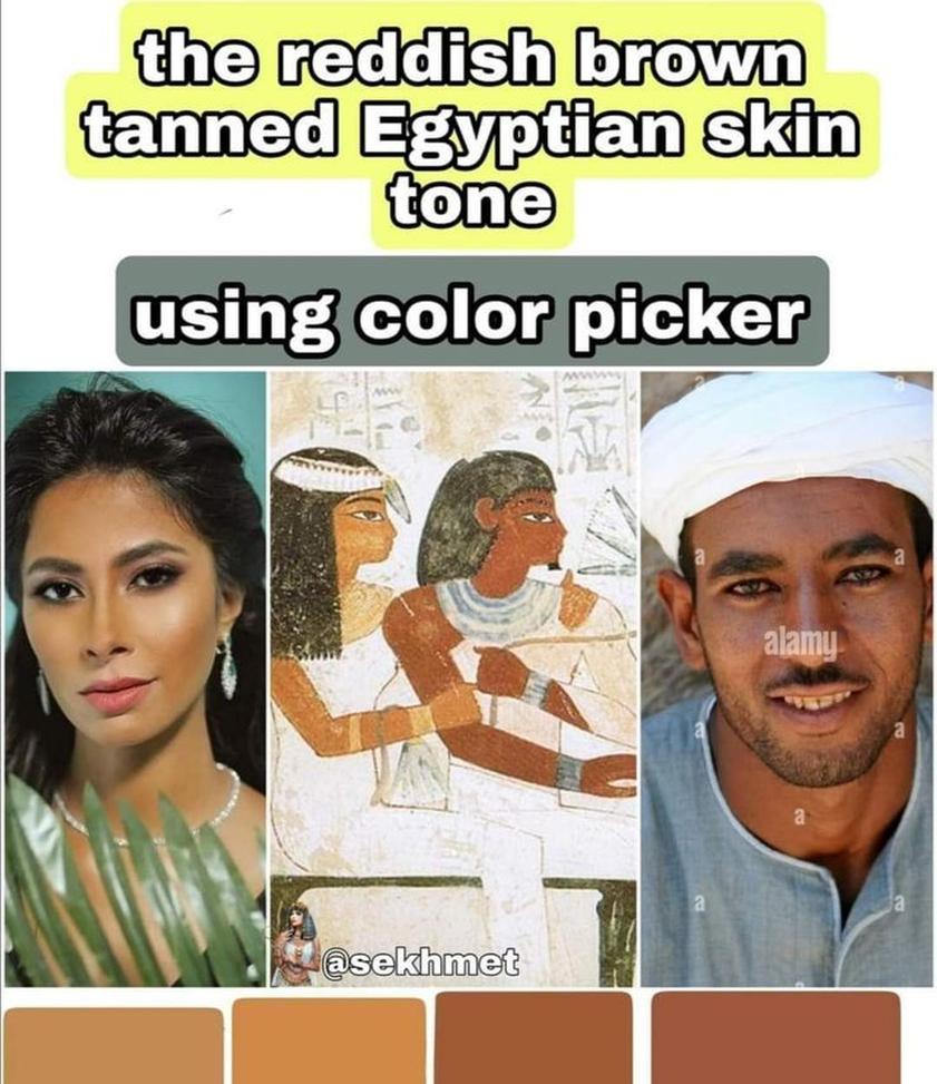 Ancient Egyptians exhibited a range of skin colors reflecting geographic diversity and complex cultural influences. Their depiction in art favors ideology, not literal representation.