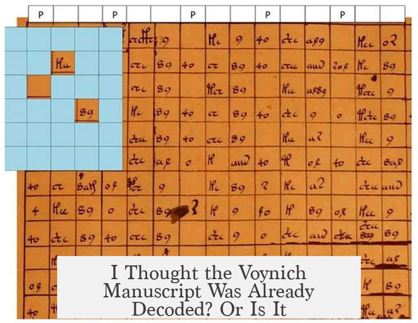 I Thought the Voynich Manuscript Was Already Decoded? Or Is It?
