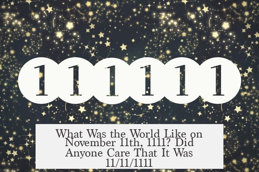 What Was the World Like on November 11th, 1111? Did Anyone Care That It Was 11/11/1111?