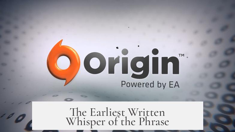The Earliest Written Whisper of the Phrase