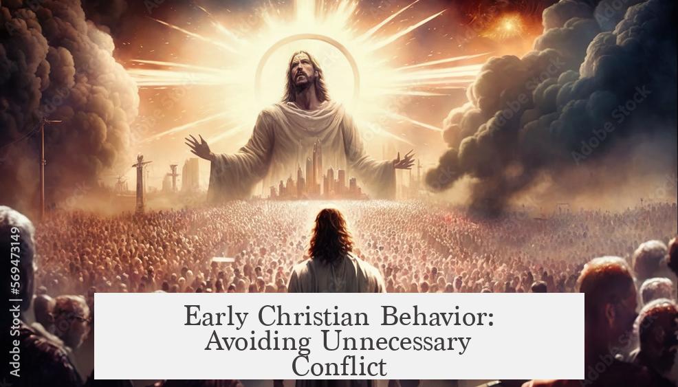 Early Christian Behavior: Avoiding Unnecessary Conflict