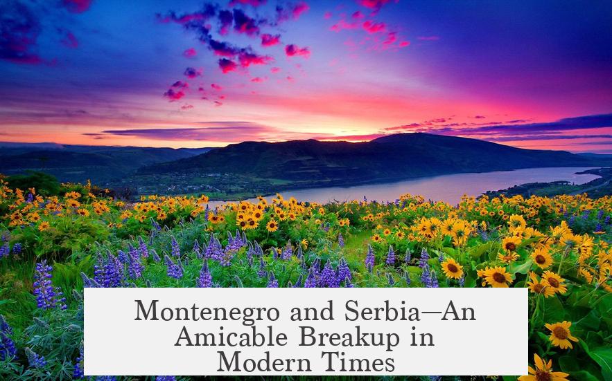 Montenegro and Serbia—An Amicable Breakup in Modern Times
