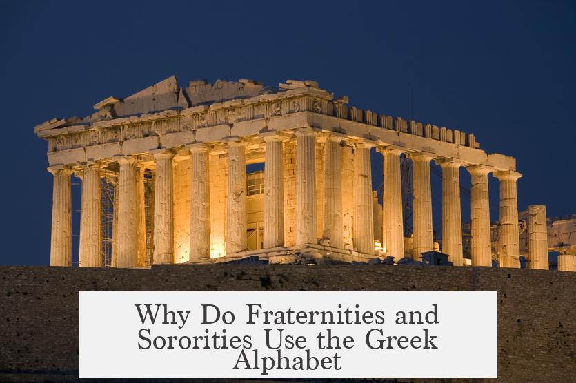 Why Do Fraternities and Sororities Use the Greek Alphabet?