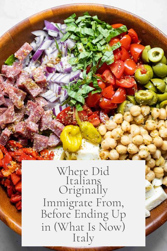 Where Did Italians Originally Immigrate From, Before Ending Up in (What Is Now) Italy?
