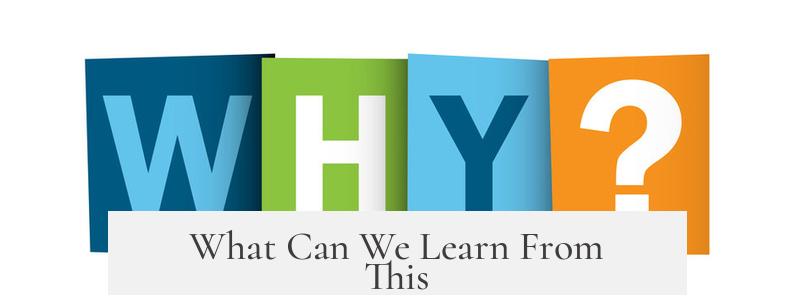What Can We Learn From This?