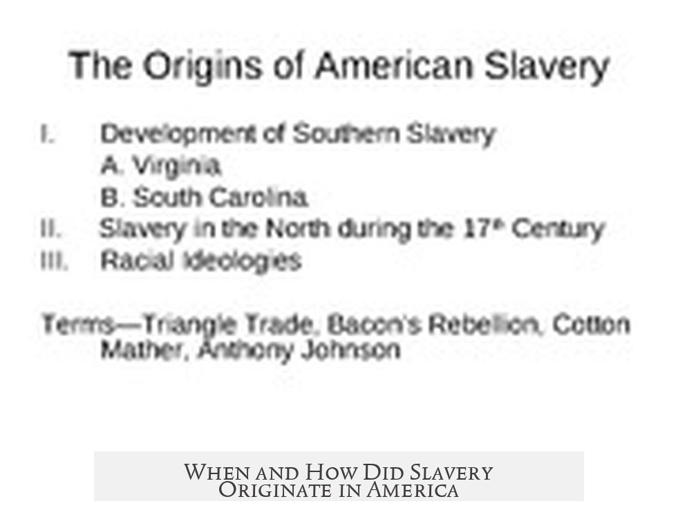 When and How Did Slavery Originate in America?