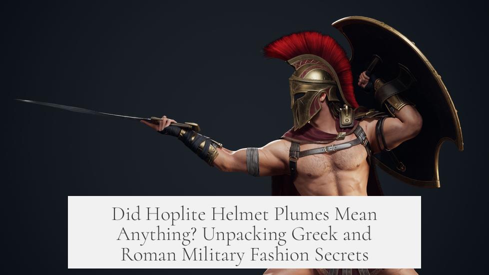 Did Hoplite Helmet Plumes Mean Anything? Unpacking Greek and Roman Military Fashion Secrets