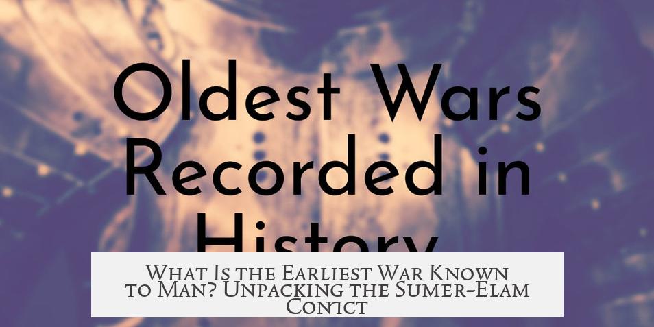 What Is the Earliest War Known to Man? Unpacking the Sumer-Elam Conflict