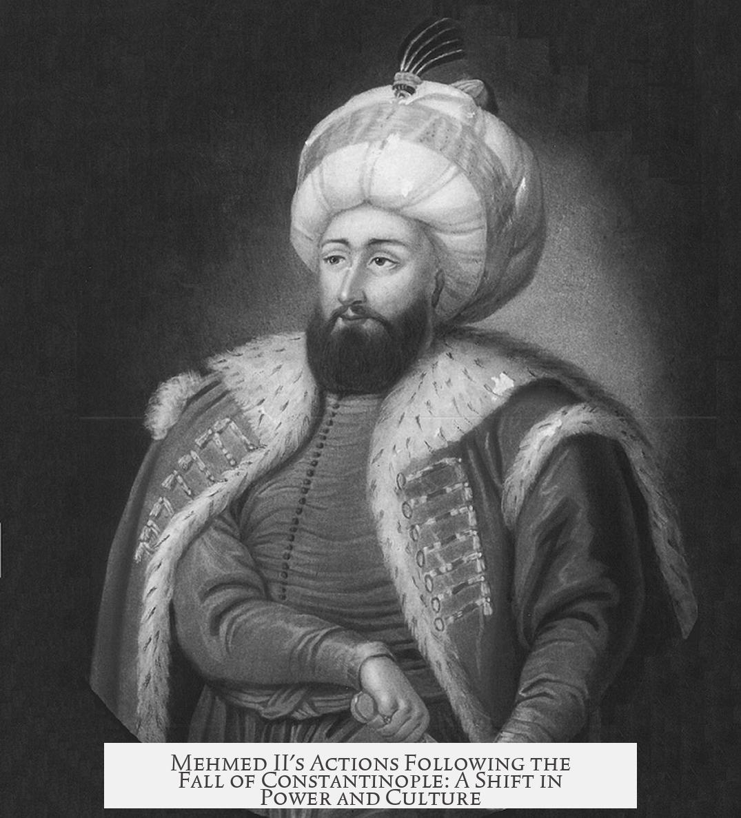 Mehmed II's Actions Following the Fall of Constantinople: A Shift in Power and Culture