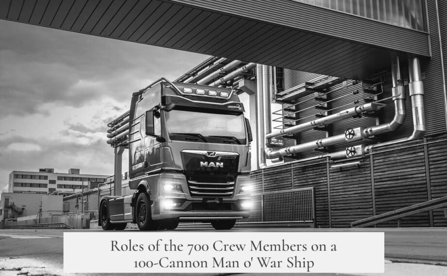 Roles of the 700 Crew Members on a 100-Cannon Man o' War Ship