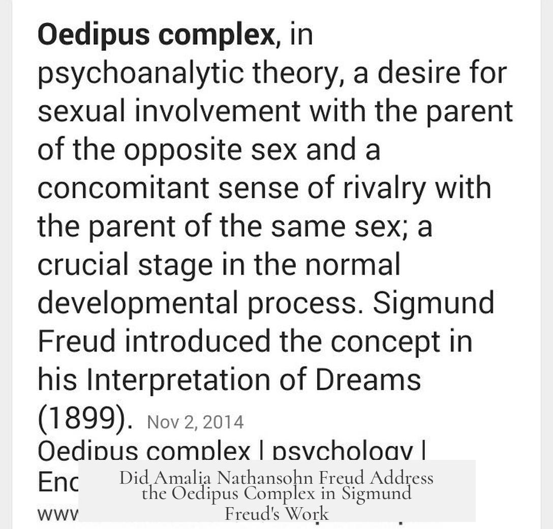 Did Amalia Nathansohn Freud Address the Oedipus Complex in Sigmund Freud's Work