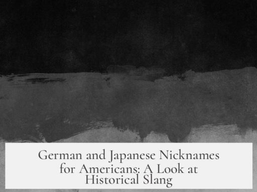 German and Japanese Nicknames for Americans: A Look at Historical Slang