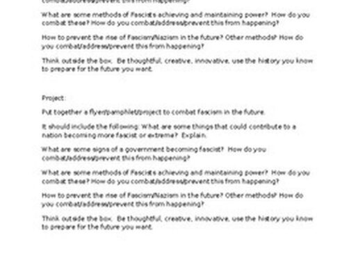 Instances of Preventing Rising Fascism Before Dictatorship and Genocide