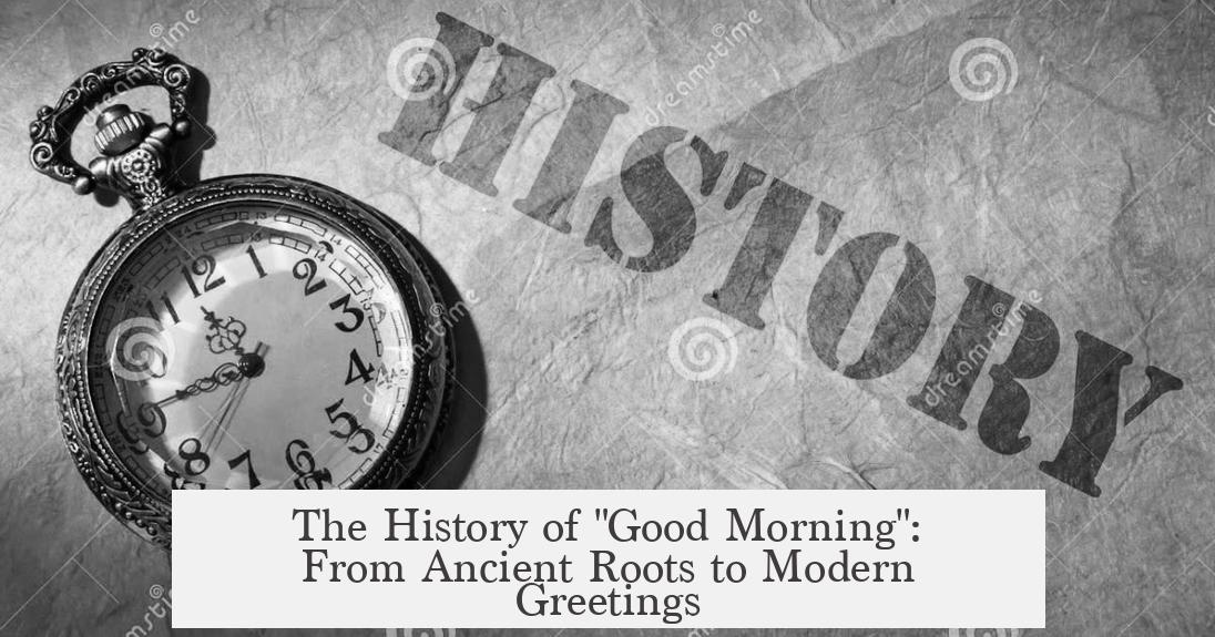 The History of "Good Morning": From Ancient Roots to Modern Greetings