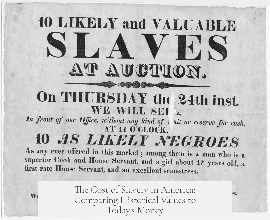 The Cost of Slavery in America: Comparing Historical Values to Today's Money