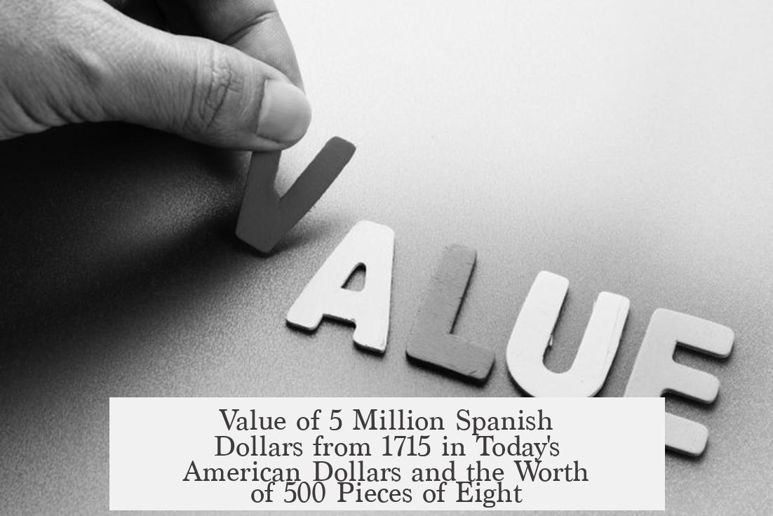 Value of 5 Million Spanish Dollars from 1715 in Today's American Dollars and the Worth of 500 Pieces of Eight