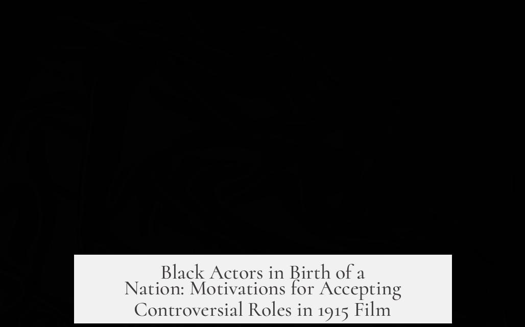 Black Actors in Birth of a Nation: Motivations for Accepting Controversial Roles in 1915 Film