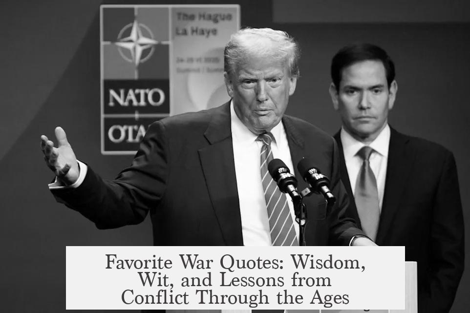 Favorite War Quotes: Wisdom, Wit, and Lessons from Conflict Through the Ages