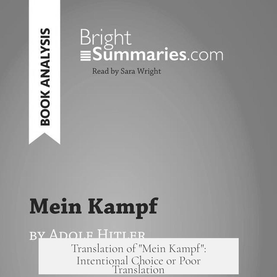 Translation of "Mein Kampf": Intentional Choice or Poor Translation