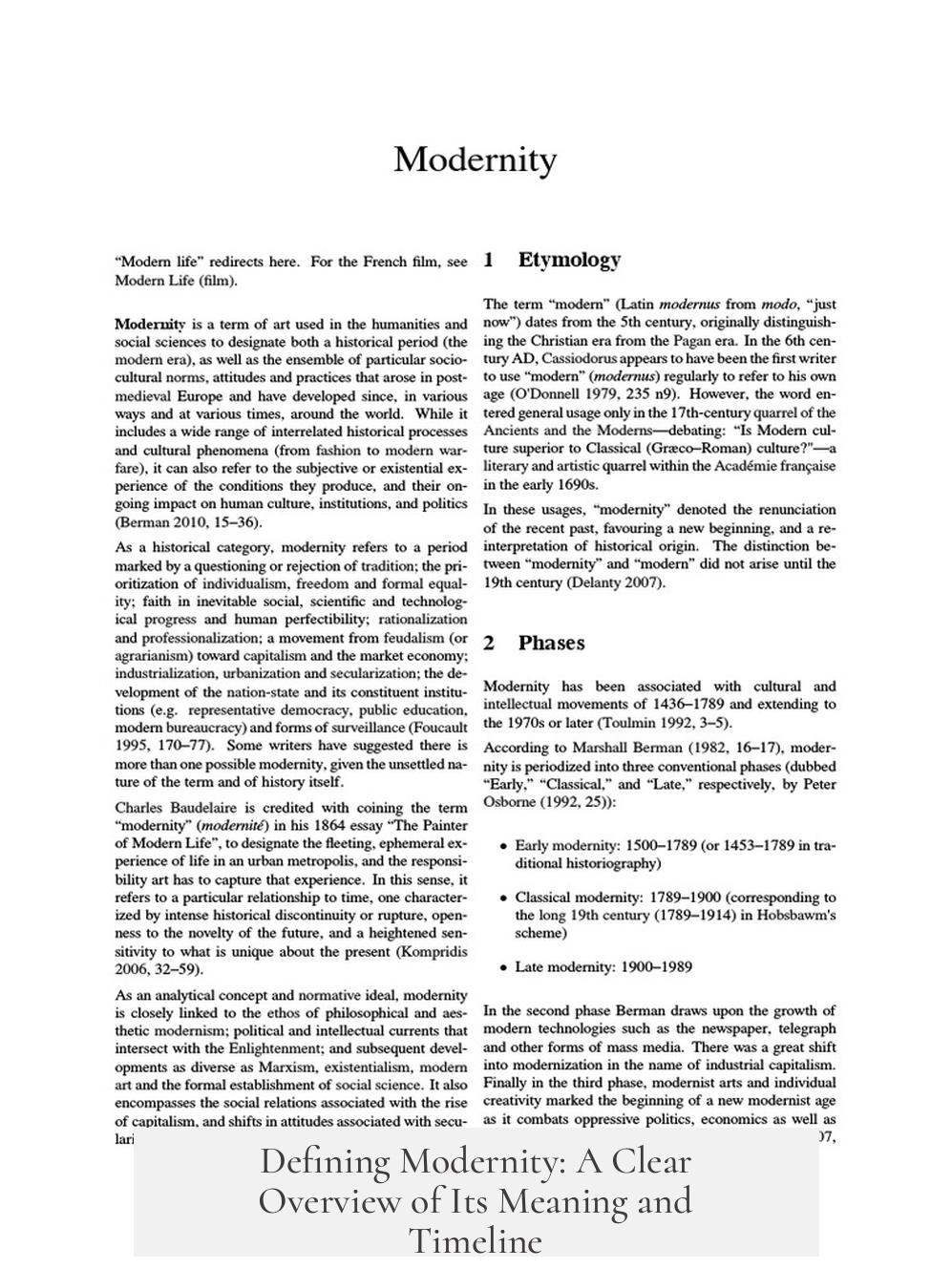 Defining Modernity: A Clear Overview of Its Meaning and Timeline