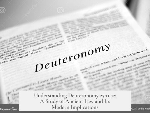 Understanding Deuteronomy 25:11-12: A Study of Ancient Law and Its Modern Implications