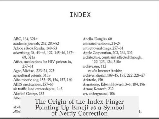 The Origin of the Index Finger Pointing Up Emoji as a Symbol of Nerdy Correction