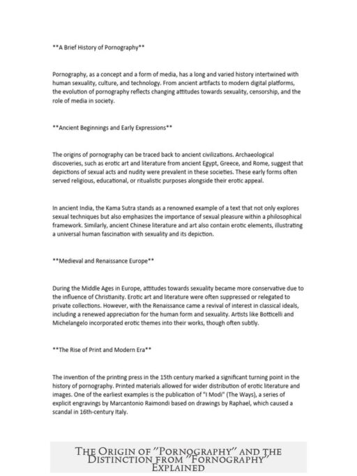 The Origin of "Pornography" and the Distinction from "Fornography" Explained
