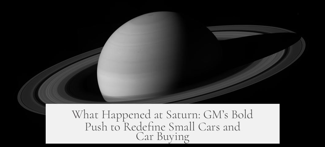 What Happened at Saturn: GM’s Bold Push to Redefine Small Cars and Car Buying