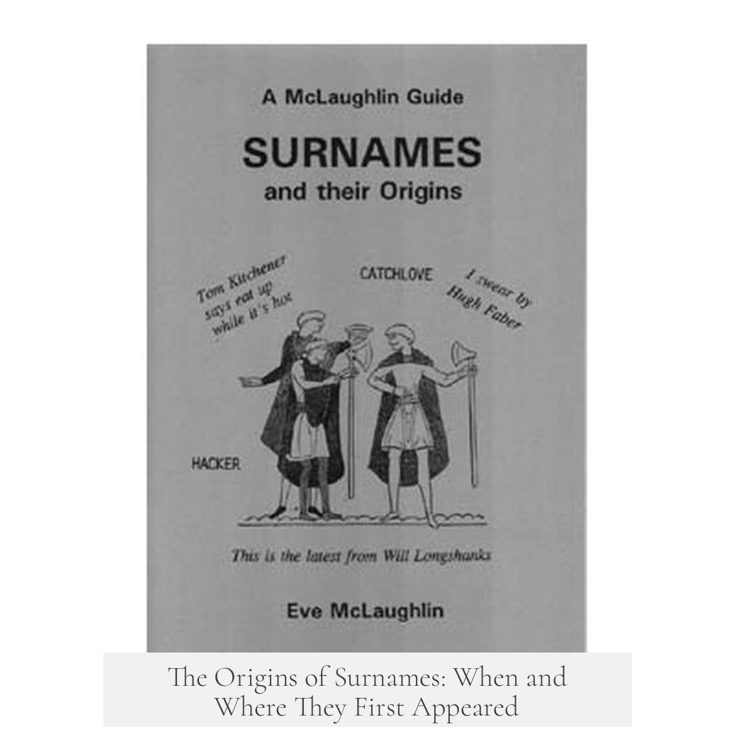 The Origins of Surnames: When and Where They First Appeared