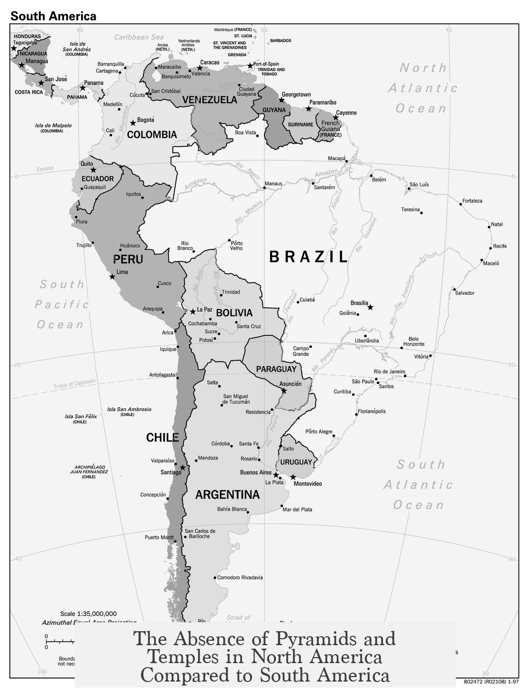 The Absence of Pyramids and Temples in North America Compared to South America