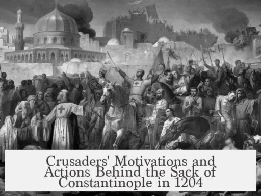 Crusaders' Motivations and Actions Behind the Sack of Constantinople in 1204
