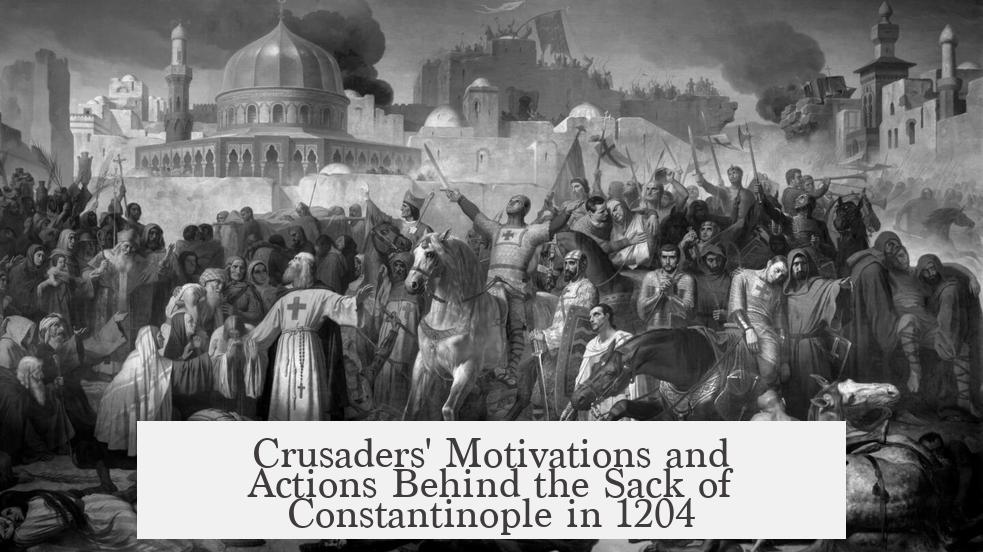 Crusaders' Motivations and Actions Behind the Sack of Constantinople in 1204