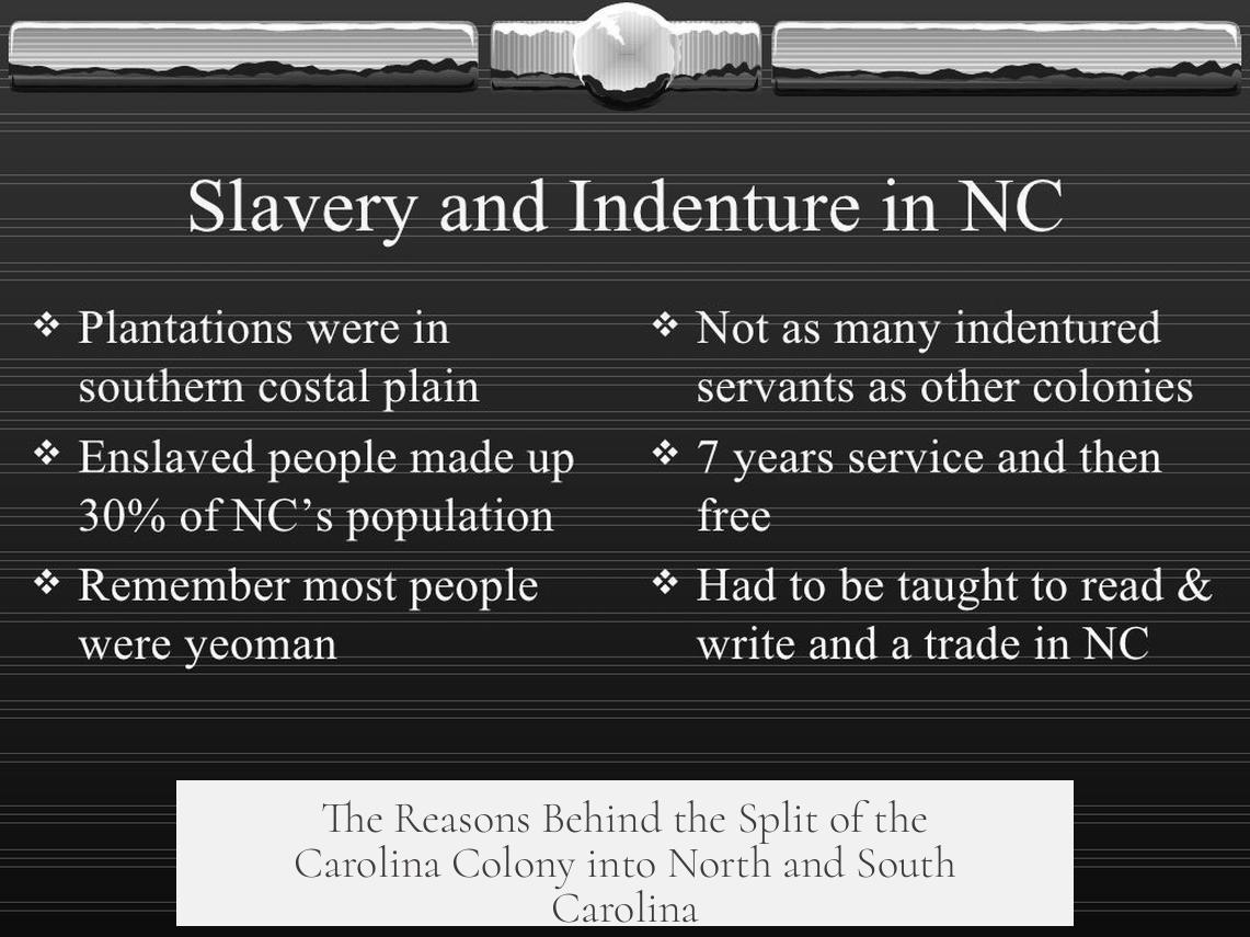 The Reasons Behind the Split of the Carolina Colony into North and South Carolina