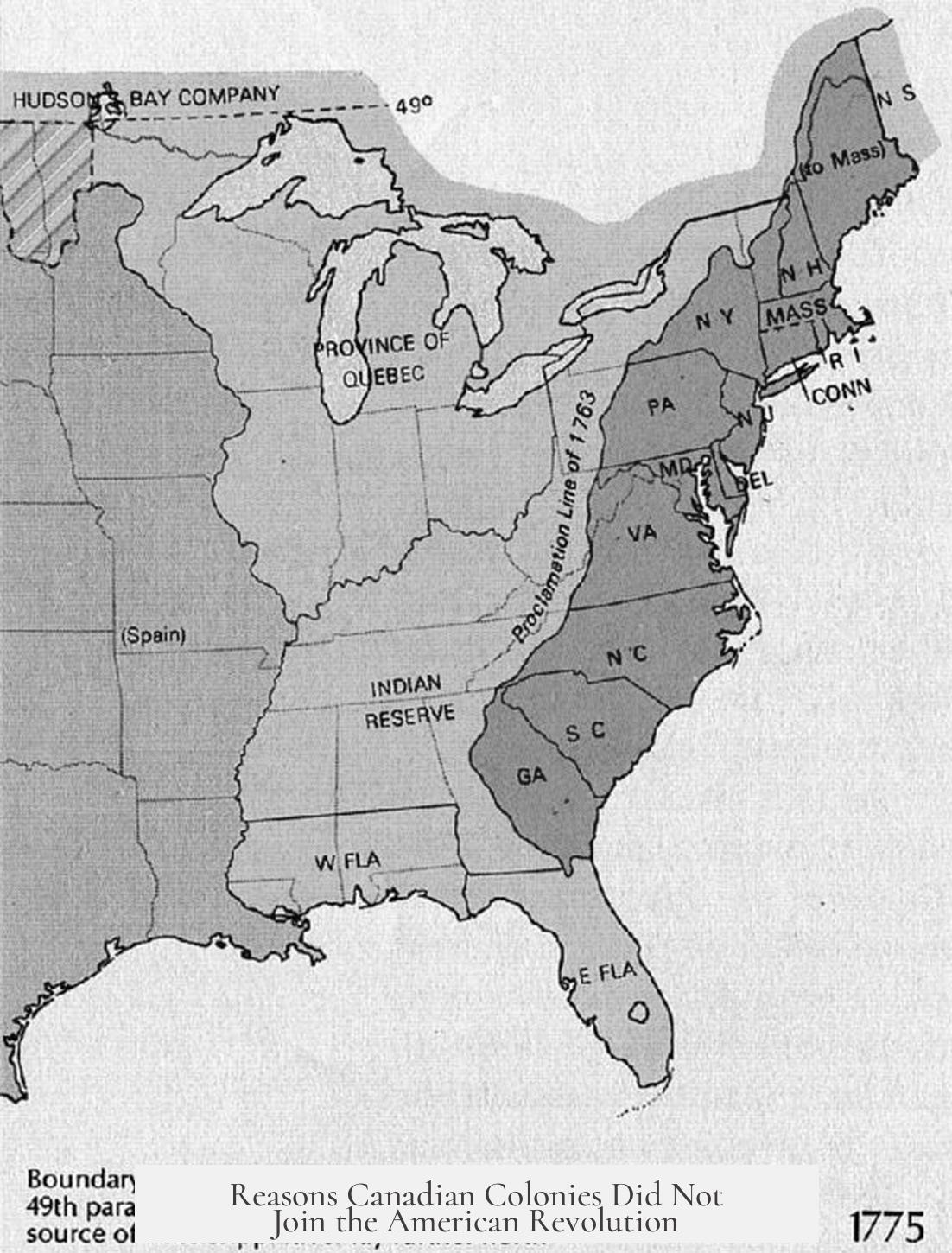 Reasons Canadian Colonies Did Not Join the American Revolution