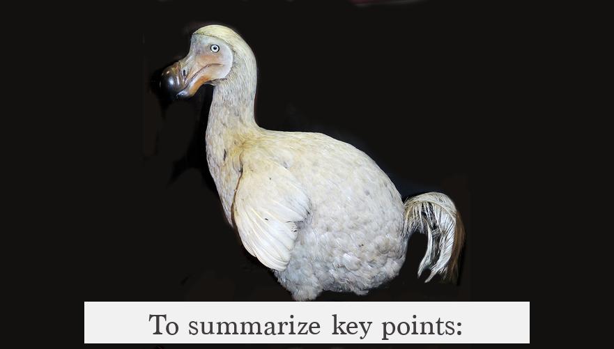 To summarize key points: