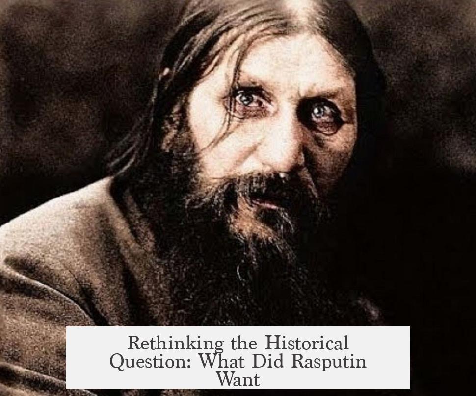 Rethinking the Historical Question: What Did Rasputin Want?